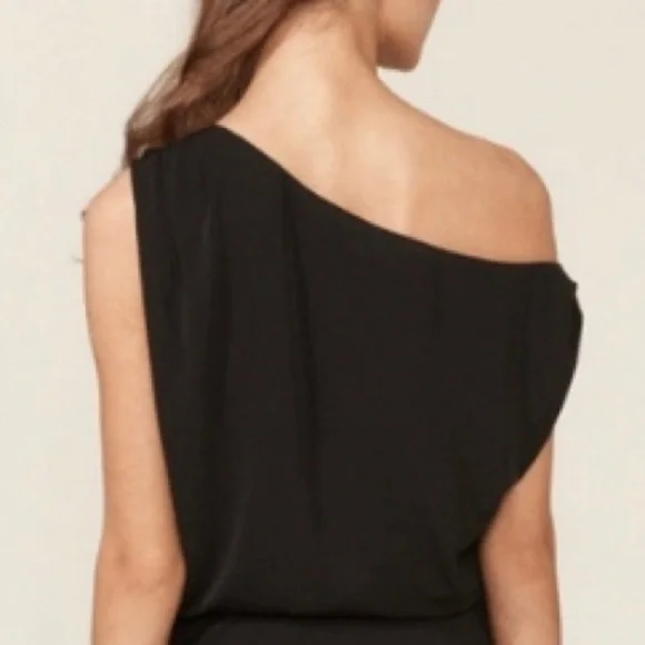 Halston Heritage Black Off-the-Shoulder Ruched Stretchy Lined Cocktail Dress - Picture 13 of 17